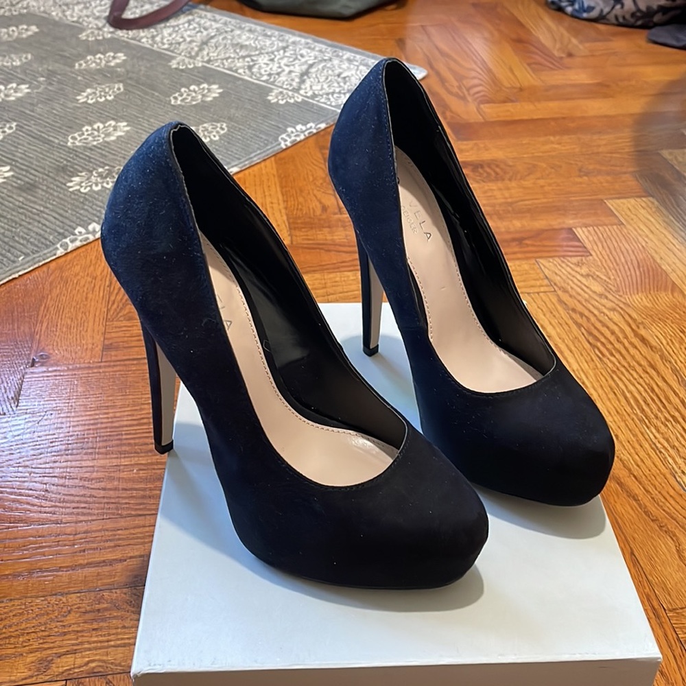 Carvela Kurt Geiger Kaci black suede platform pumps size 38